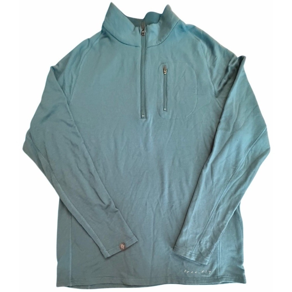 Free Fly Bamboo 1/4 Zip Pullover Mens Large Mock Neck Unisex Athleisure Gorpcore